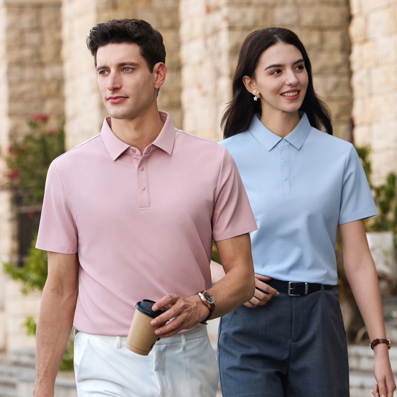 polo衫定制-企业翻领短袖职业装定制服务